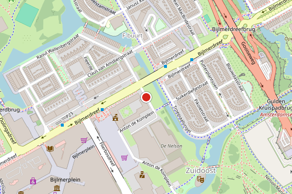 Brandweer-melding op Anton de Komplein, Amsterdam op 11 juni, kaart-overzicht