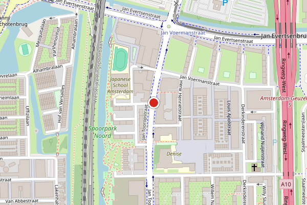 Brandweer-melding op Jan Tooropstraat, Amsterdam op 11 juni, kaart-overzicht