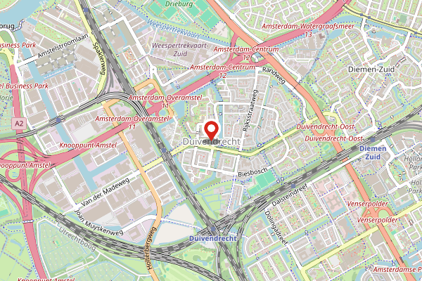 Brandweer-melding op Ouderkerkerlaan, Duivendrecht op 3 mei, kaart-overzicht