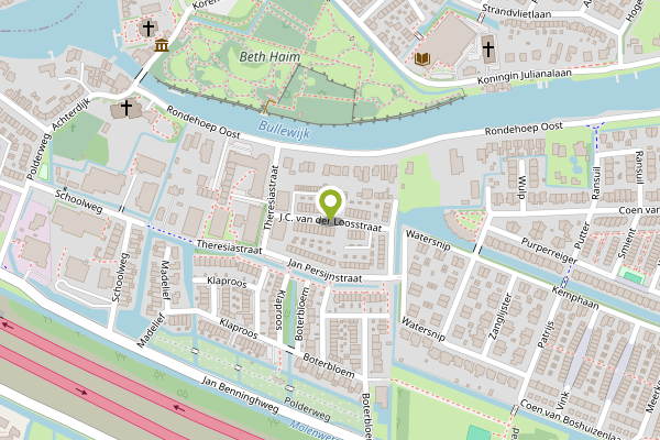 Ambulance-melding op J.C. van der Loosstraat, Ouderkerk aan de Amstel op 3 mei, kaart-overzicht