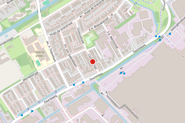 Brandweer-melding op Clusiusstraat, Aalsmeer op 11 juni, kaart-overzicht