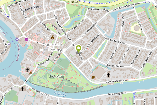 Ambulance-melding op Prinses Beatrixlaan, Ouderkerk aan de Amstel op 27 april, kaart-overzicht