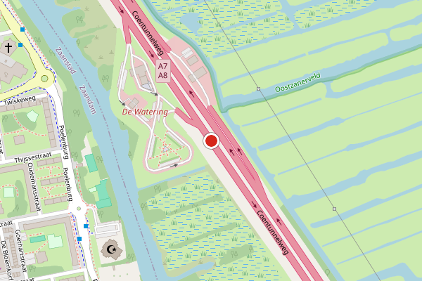 Brandweer-melding op Coentunnelweg, Oostzaan op 28 april, kaart-overzicht