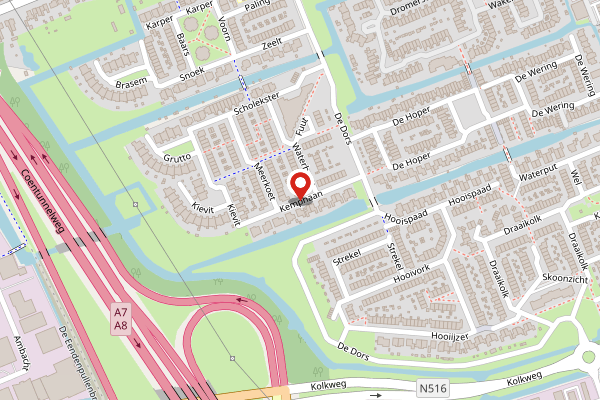 Brandweer-melding op Kemphaan, Oostzaan op 26 april, kaart-overzicht