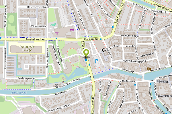 Ambulance-melding op Casparuslaan, Weesp op 3 mei, kaart-overzicht