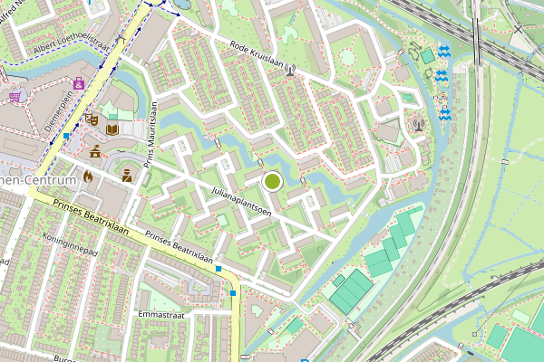 Ambulance-melding op Julianaplantsoen, Diemen op 12 juni, kaart-overzicht