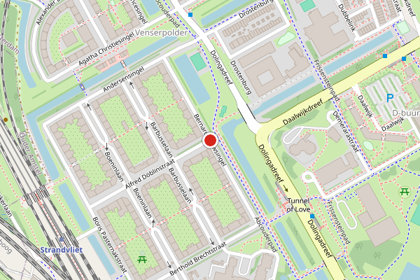 Brandweer-melding op Bernard Shawsingel, Amsterdam op 12 juni, kaart-overzicht
