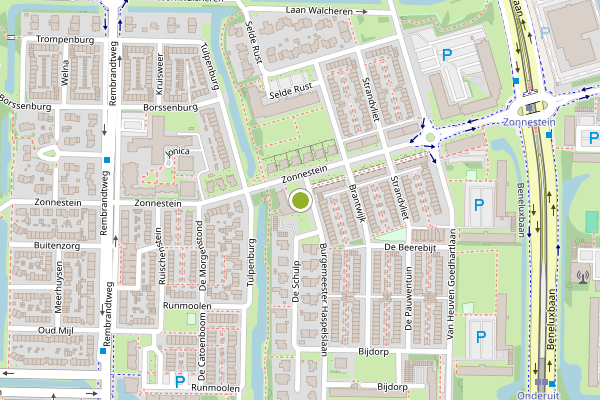 Ambulance-melding op Zonnesteinhof, Amstelveen op 12 juni, kaart-overzicht