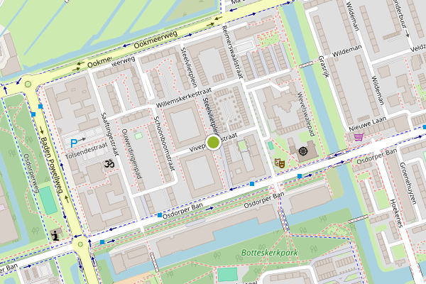 Ambulance-melding op Viveportenstraat, Amsterdam op 12 juni, kaart-overzicht