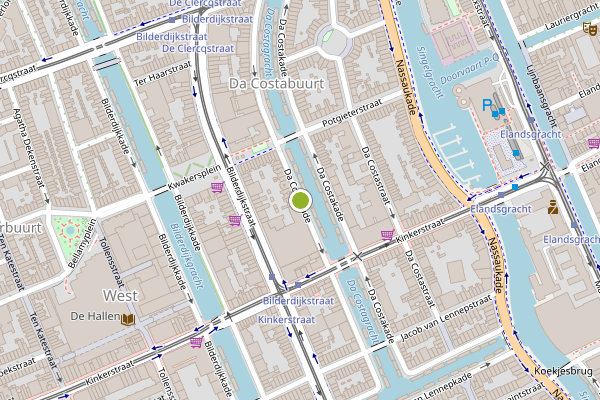 Ambulance-melding op Da Costakade, Amsterdam op 12 juni, kaart-overzicht