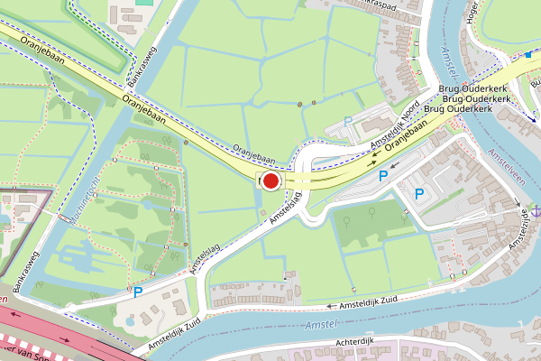 Brandweer-melding op Oranjebaan, Amstelveen op 13 juni, kaart-overzicht