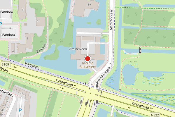 Brandweer-melding op Kazerne, Amstelveen op 13 juni, kaart-overzicht