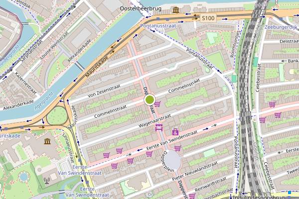 Ambulance-melding op Dapperstraat, Amsterdam op 13 juni, kaart-overzicht