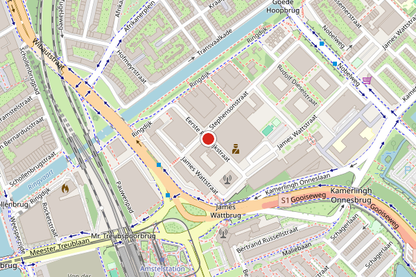Brandweer-melding op Eerste Ringdijkstraat, Amsterdam op 13 juni, kaart-overzicht