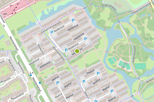 Ambulance-melding op Maldenhof, Amsterdam op 13 juni, kaart-overzicht