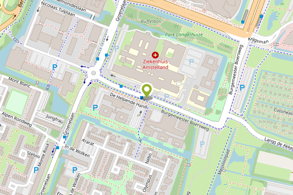 Ambulance-melding op Laan van de Helende Meesters, Amstelveen op 3 mei, kaart-overzicht
