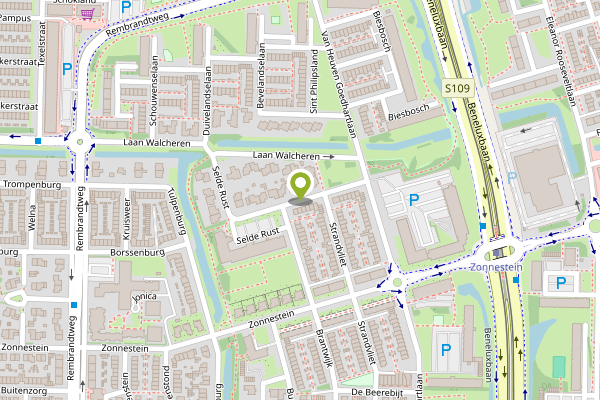 Ambulance-melding op Selde Rust, Amstelveen op 3 mei, kaart-overzicht