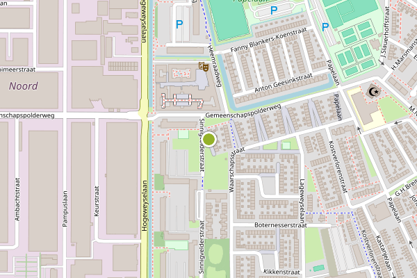 Ambulance-melding op Sinnigvelderstraat, Weesp op 13 juni, kaart-overzicht