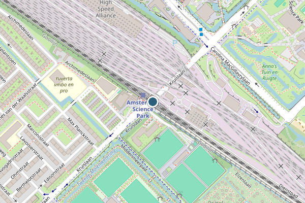 Politie-melding op Kruislaan, Amsterdam op 13 juni, kaart-overzicht
