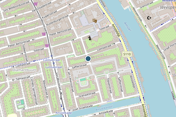 Politie-melding op Diamantstraat, Amsterdam op 13 juni, kaart-overzicht