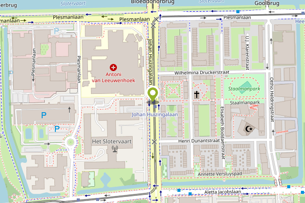 Ambulance-melding op Johan Huizingalaan, Amsterdam op 4 mei, kaart-overzicht