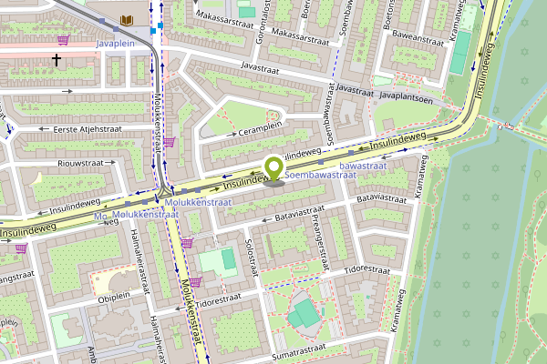 Ambulance-melding op Insulindeweg, Amsterdam op 4 mei, kaart-overzicht