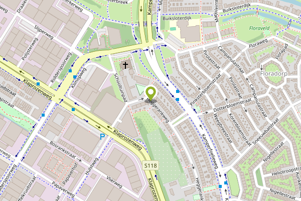 Ambulance-melding op Heggerankweg, Amsterdam op 4 mei, kaart-overzicht