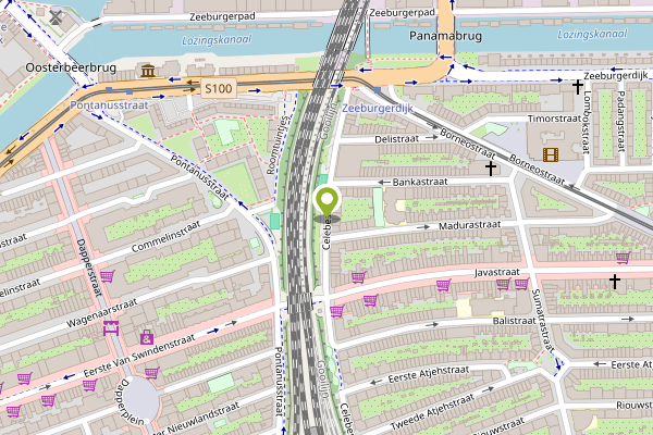 Ambulance-melding op Celebesstraat, Amsterdam op 4 mei, kaart-overzicht