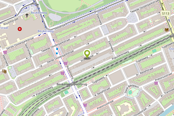 Ambulance-melding op Vrolikstraat, Amsterdam op 4 mei, kaart-overzicht