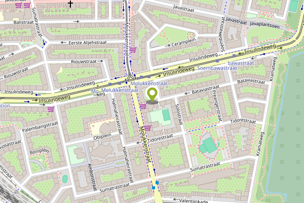 Ambulance-melding op Djakartaterras, Amsterdam op 4 mei, kaart-overzicht