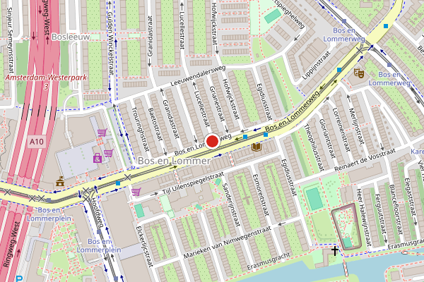 Brandweer-melding op Bos en Lommerweg, Amsterdam op 14 juni, kaart-overzicht