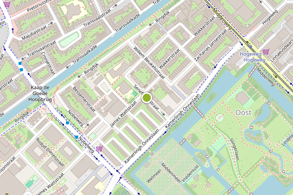 Ambulance-melding op Senefelderstraat, Amsterdam op 14 juni, kaart-overzicht