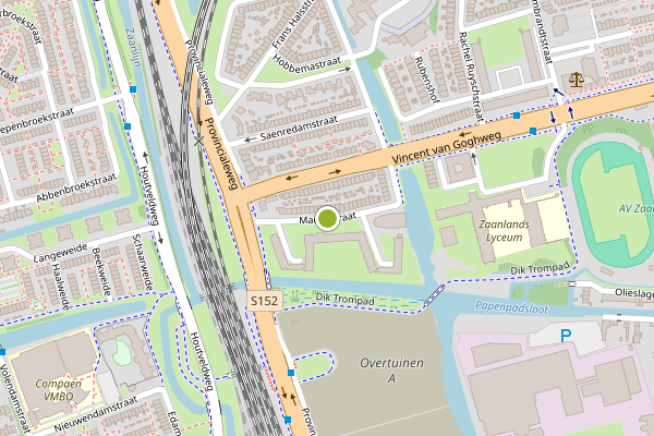 Ambulance-melding op Mauvestraat, Zaandam op 14 juni, kaart-overzicht