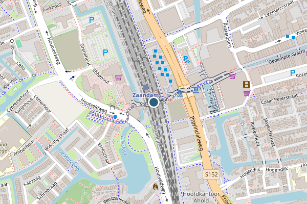 Politie-melding op Stadhuisplein, Zaandam op 14 juni, kaart-overzicht
