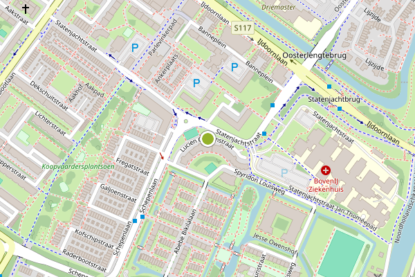 Ambulance-melding op Lucien Gaudinstraat, Amsterdam op 14 juni, kaart-overzicht