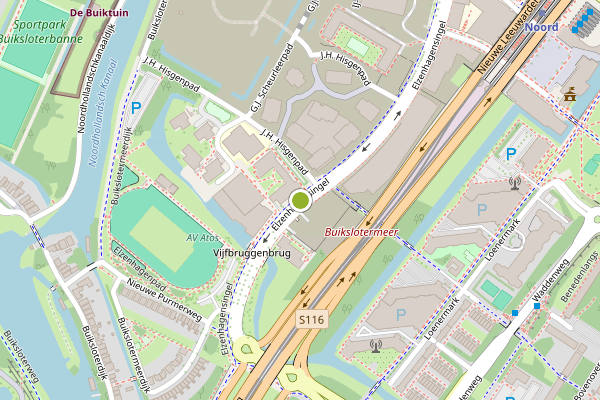 Ambulance-melding op Elzenhagensingel, Amsterdam op 14 juni, kaart-overzicht