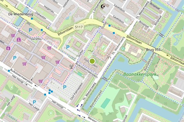 Ambulance-melding op Dollardplein, Amsterdam op 14 juni, kaart-overzicht