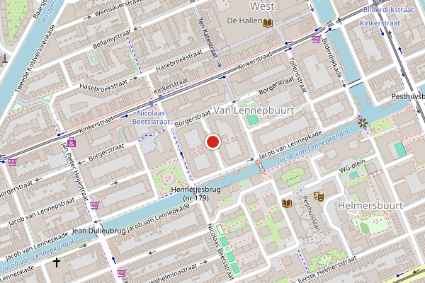 Brandweer-melding op Schoolmeesterstraat, Amsterdam op 14 juni, kaart-overzicht