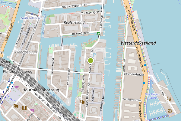 Ambulance-melding op Grote Bickersstraat, Amsterdam op 15 juni, kaart-overzicht