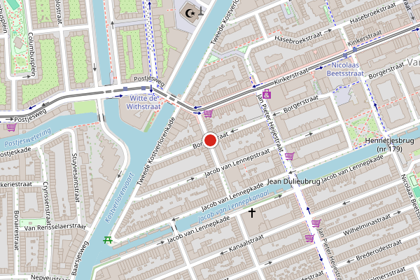 Brandweer-melding op Borgerstraat, Amsterdam op 15 juni, kaart-overzicht