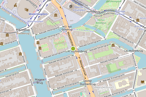 Ambulance-melding op Nieuwe Keizersgracht, Amsterdam op 15 juni, kaart-overzicht