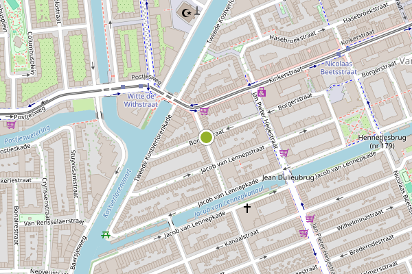 Ambulance-melding op Borgerstraat, Amsterdam op 15 juni, kaart-overzicht