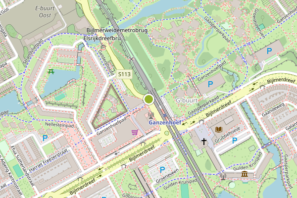 Ambulance-melding op Elsrijkdreef, Amsterdam op 15 juni, kaart-overzicht
