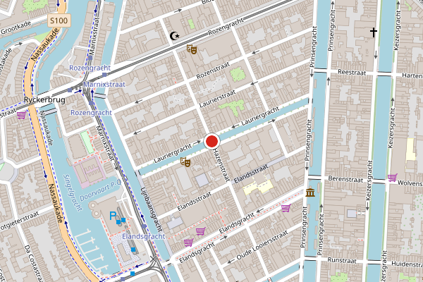Brandweer-melding op Lauriergracht, Amsterdam op 15 juni, kaart-overzicht