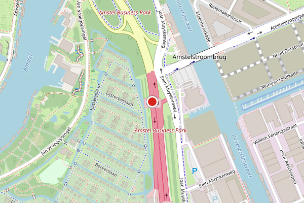 Brandweer-melding op Nieuwe Utrechtseweg, Amsterdam op 15 juni, kaart-overzicht