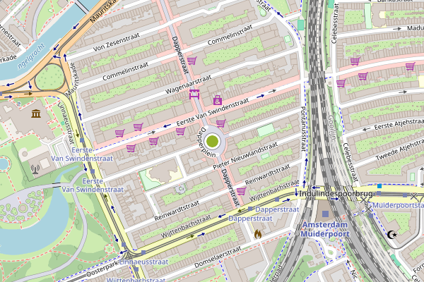 Ambulance-melding op Tweede van Swindenstraat, Amsterdam op 15 juni, kaart-overzicht