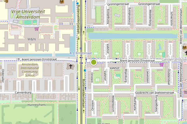 Ambulance-melding op Arent Janszoon Ernststraat, Amsterdam op 16 juni, kaart-overzicht