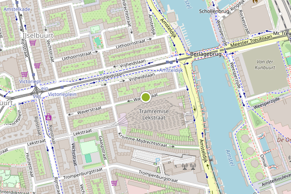 Ambulance-melding op Waverstraat, Amsterdam op 16 juni, kaart-overzicht