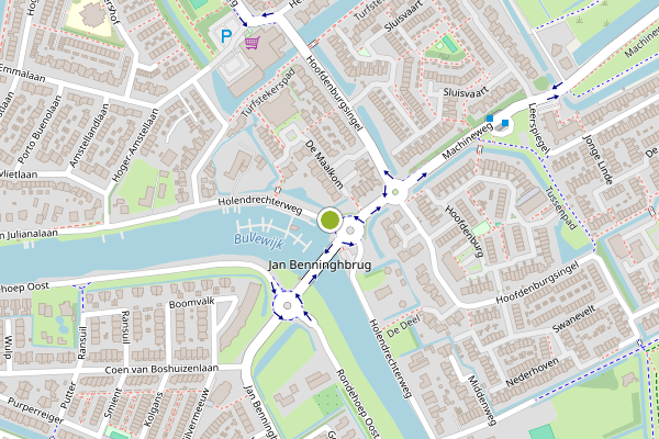 Ambulance-melding op Holendrechterweg, Ouderkerk aan de Amstel op 4 mei, kaart-overzicht