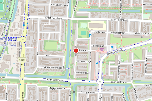 Brandweer-melding op Flevolaan, Amstelveen op 16 juni, kaart-overzicht